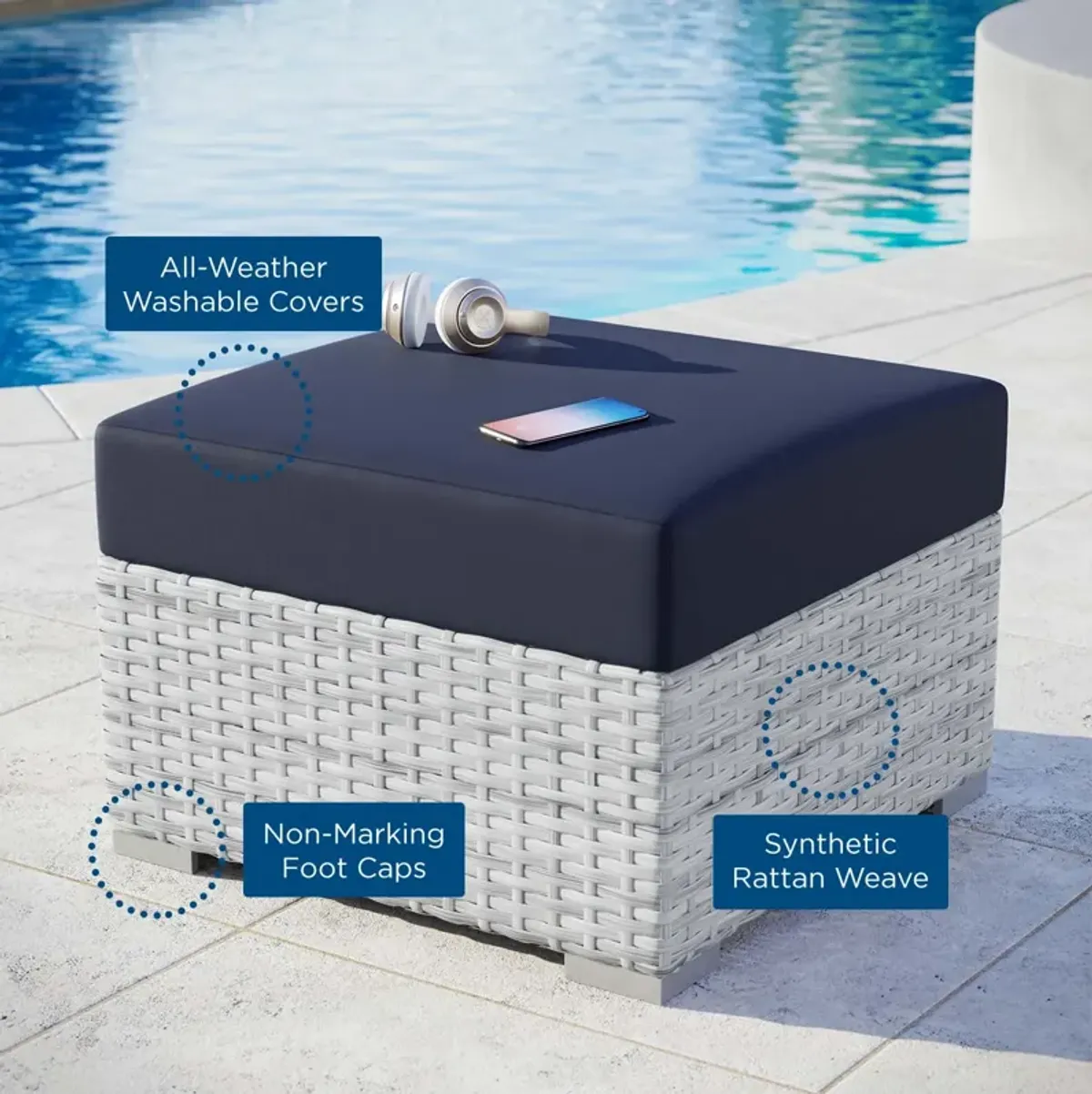 Convene Outdoor Patio Ottoman