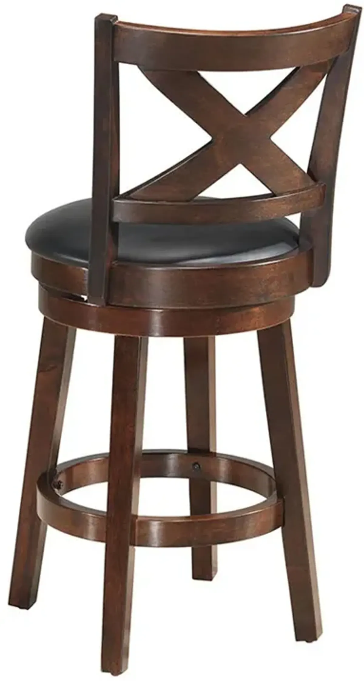 Swivel X-back Upholstered Counter Height Bar Stool with PVC Cushioned Seat