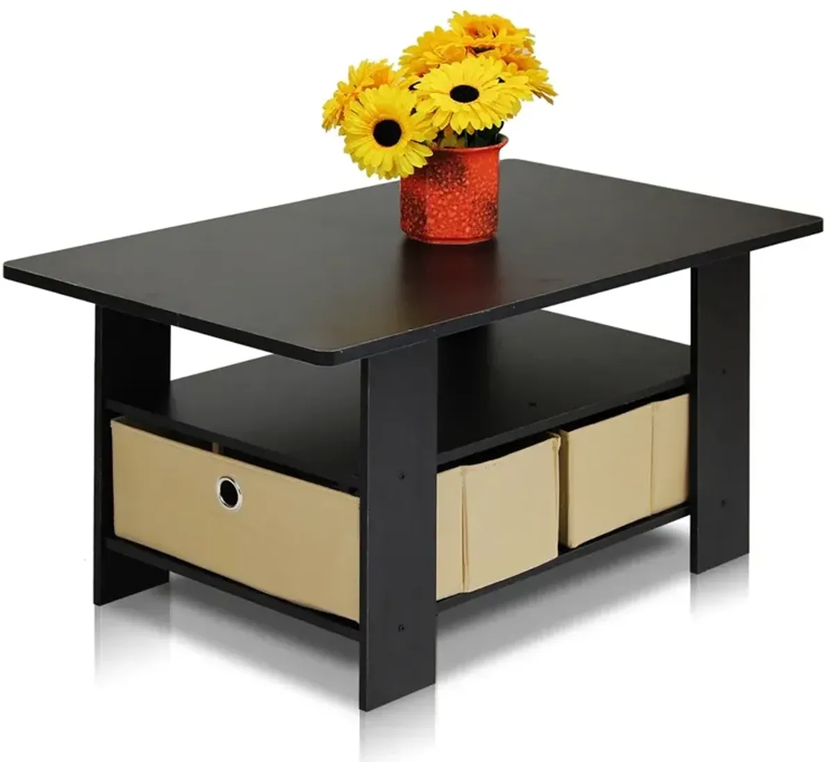 Coffee Table w/Bin Drawer, Espresso/Brown