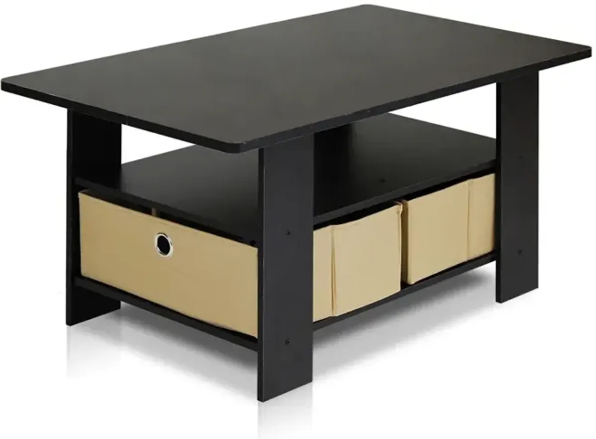 Coffee Table w/Bin Drawer, Espresso/Brown