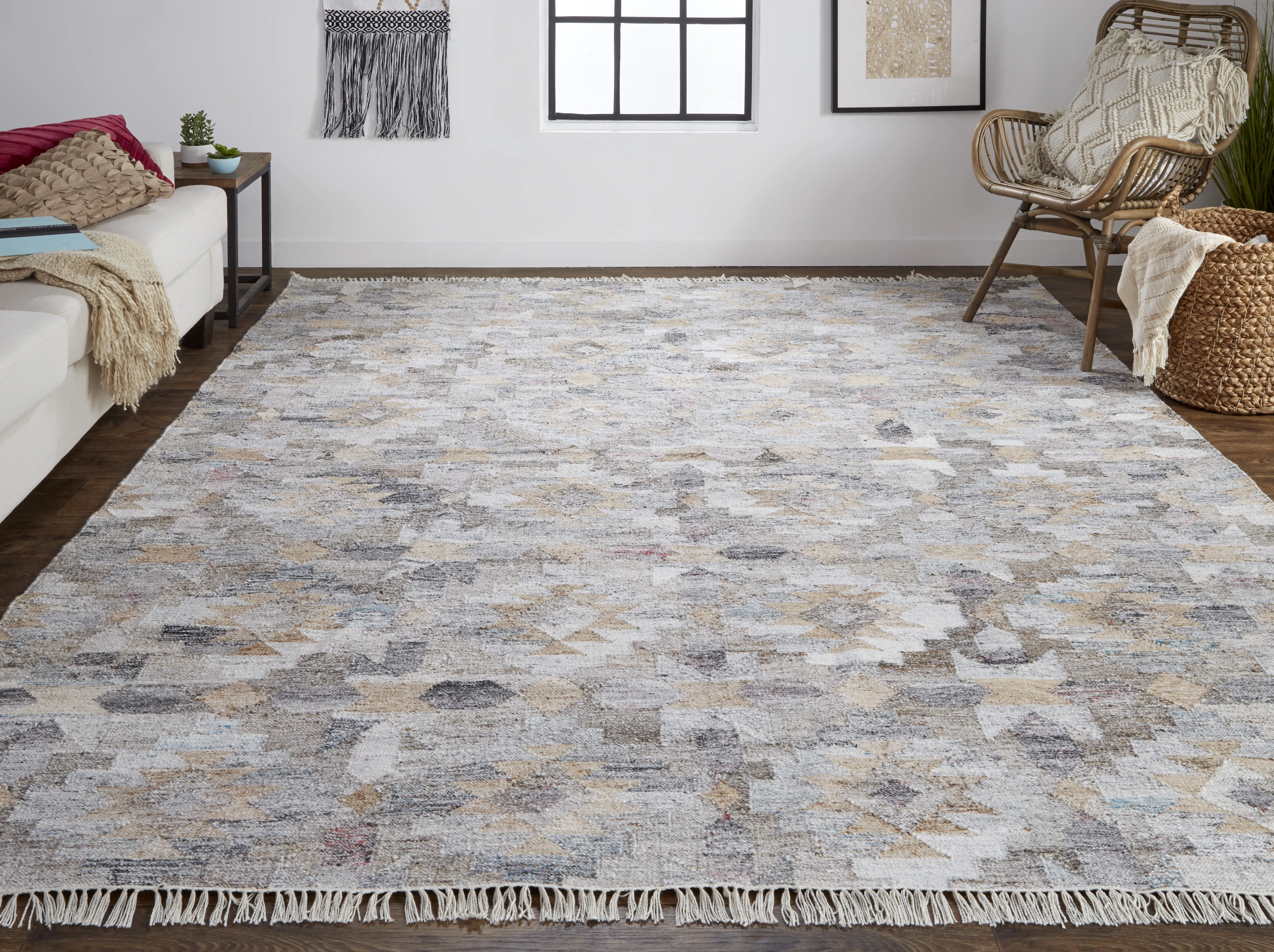 Beckett 0818F Taupe/Gray/Blue 8' x 10' Rug