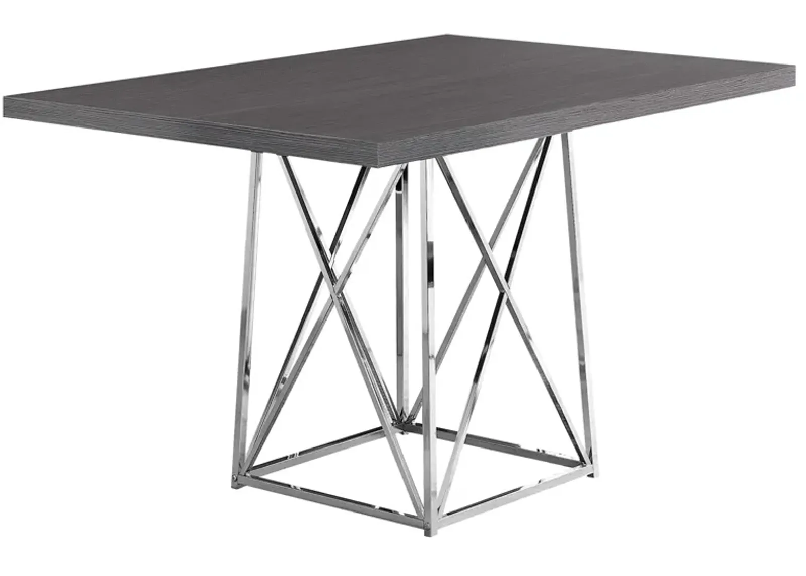 Monarch Specialties I Dining Table Metal Base, 36" x 48", Grey/Chrome