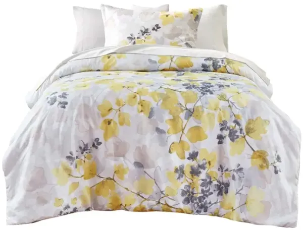 Gracie Mills Houston Modern Floral Comforter Set with Bed Sheets