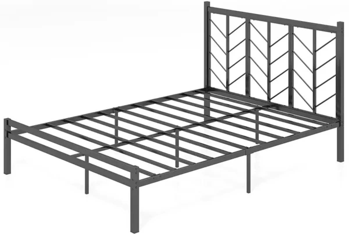 Metal Frame Platform Bed with Headboard, Sturdy and Stylish Design for Maximum Support and Comfort