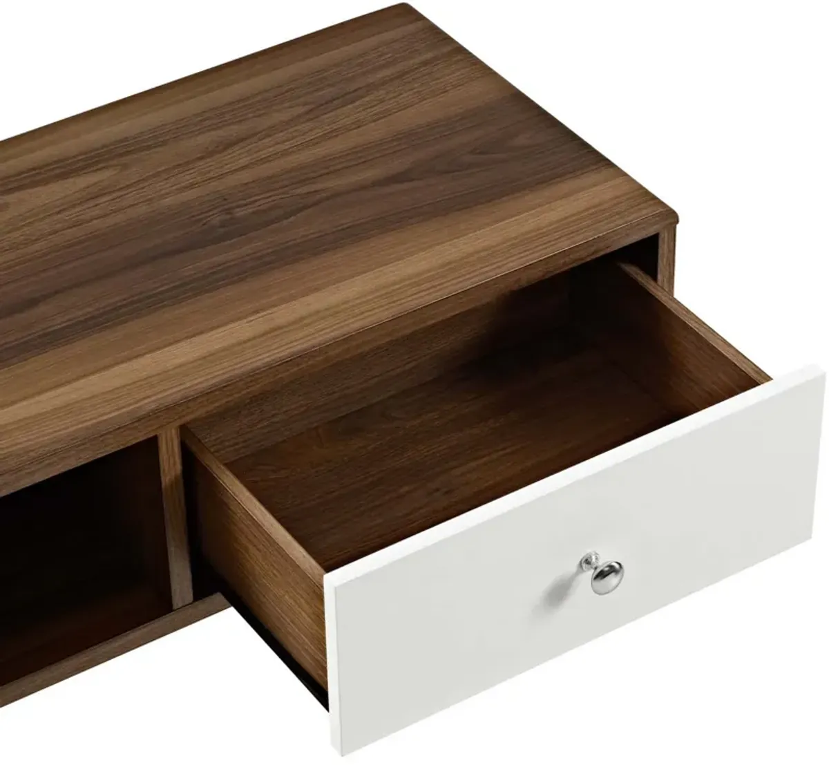 Transmit 55? TV Stand, Walnut White-Benzara