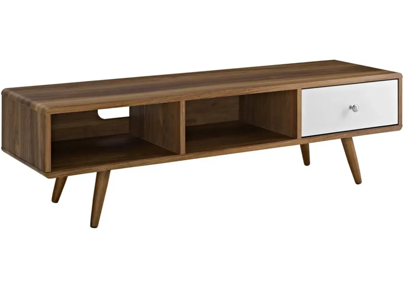 Transmit 55? TV Stand, Walnut White-Benzara