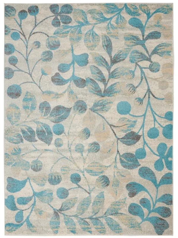 Tranquil TRA03 Ivory/Turquoise 6' x 9' Rug