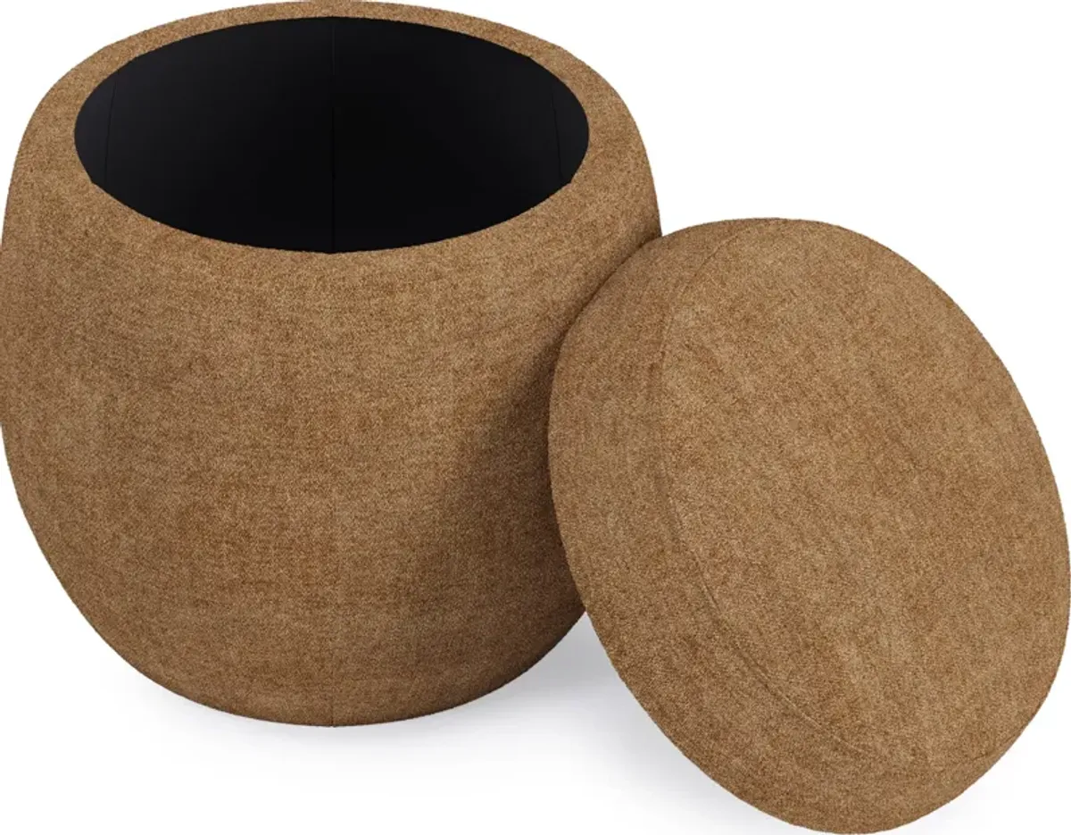 Flex Upholstered Ottoman in Porcini Chenille