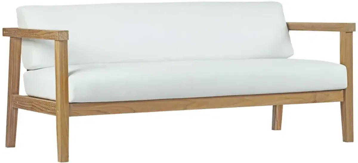 Modway - Bayport Outdoor Patio Teak Sofa Natural White