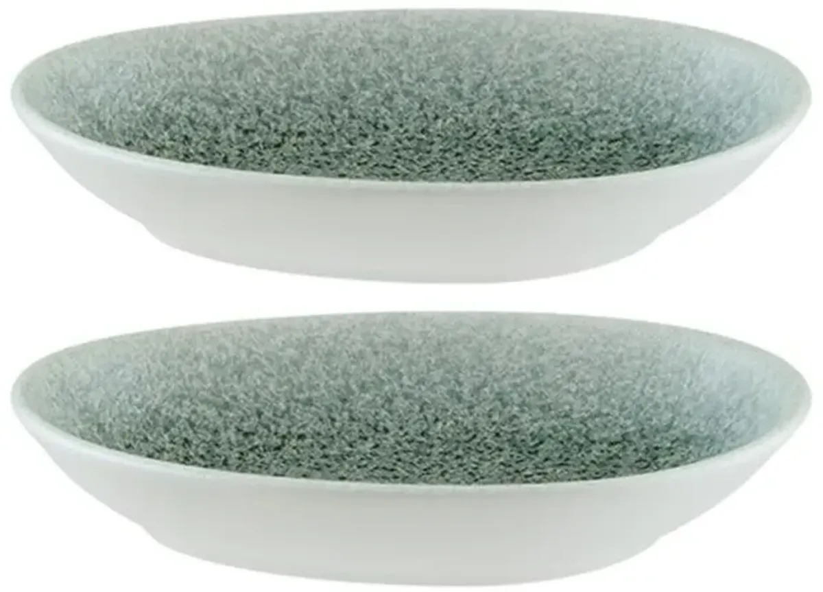 Luca Ocean Matte 6" x 4" x h:1" Organic Blue Porcelain Platter (Set of 2)