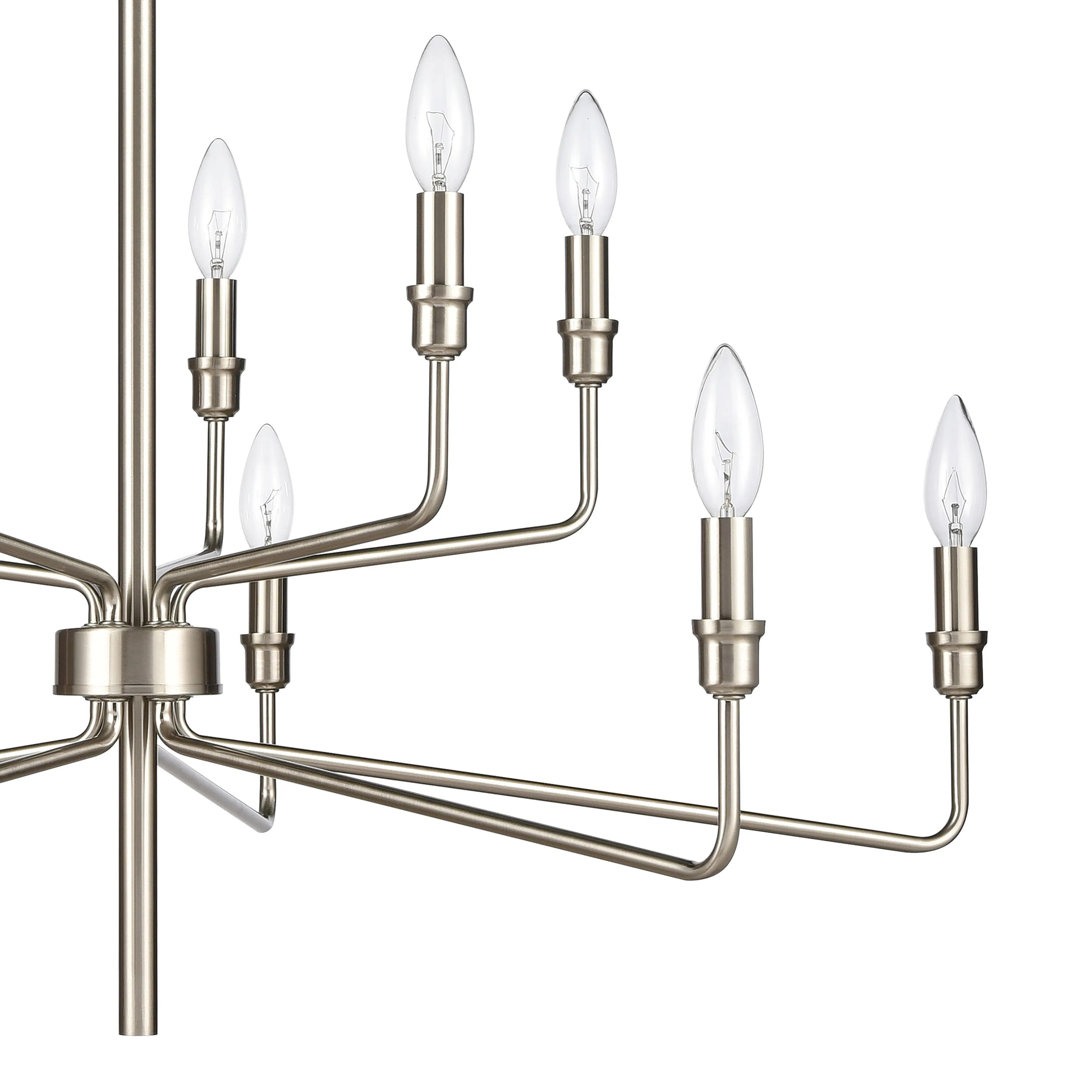 Saginaw 34'' Wide 10-Light Silver Chandelier