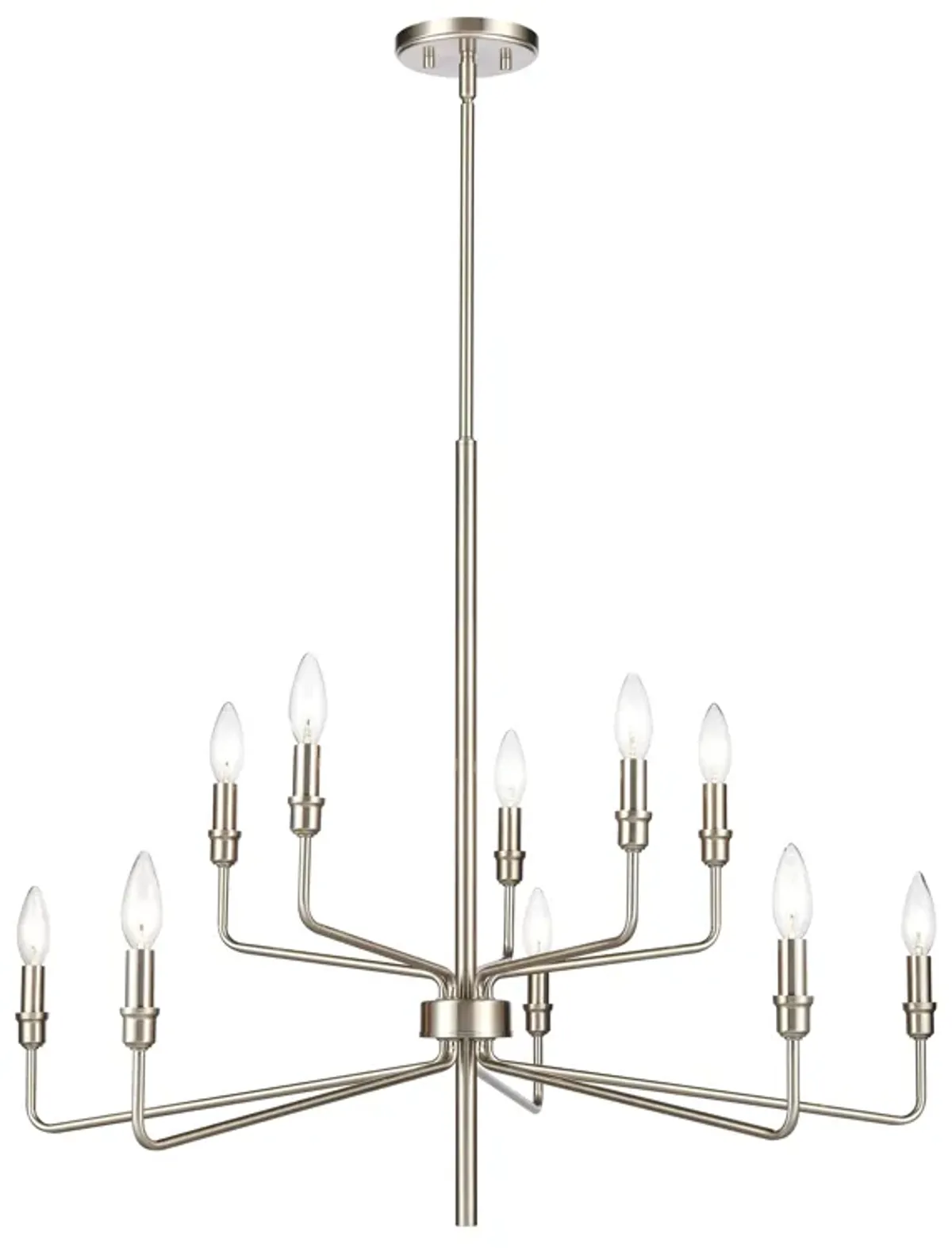 Saginaw 34'' Wide 10-Light Silver Chandelier