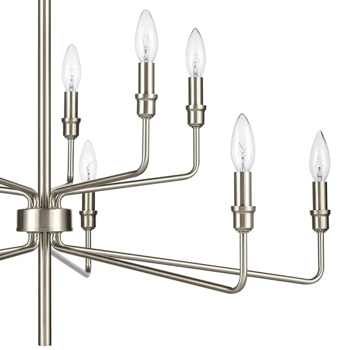 Saginaw 34'' Wide 10-Light Silver Chandelier