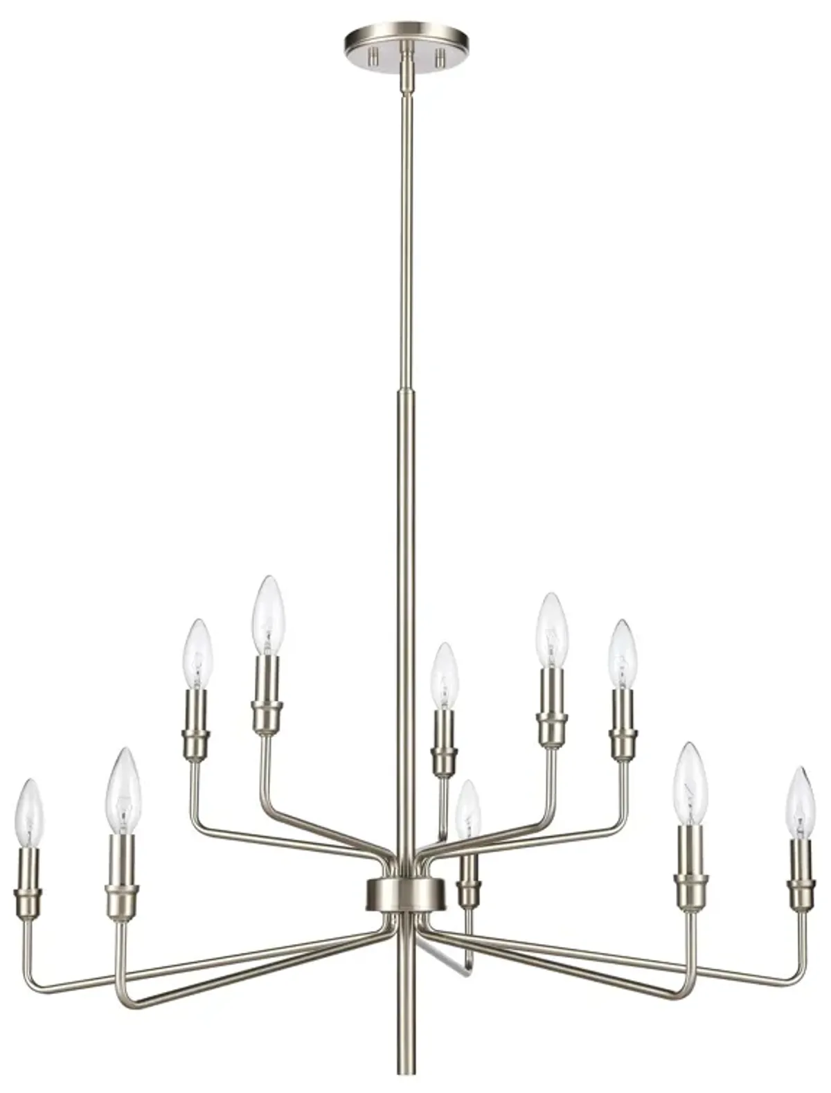 Saginaw 34'' Wide 10-Light Silver Chandelier