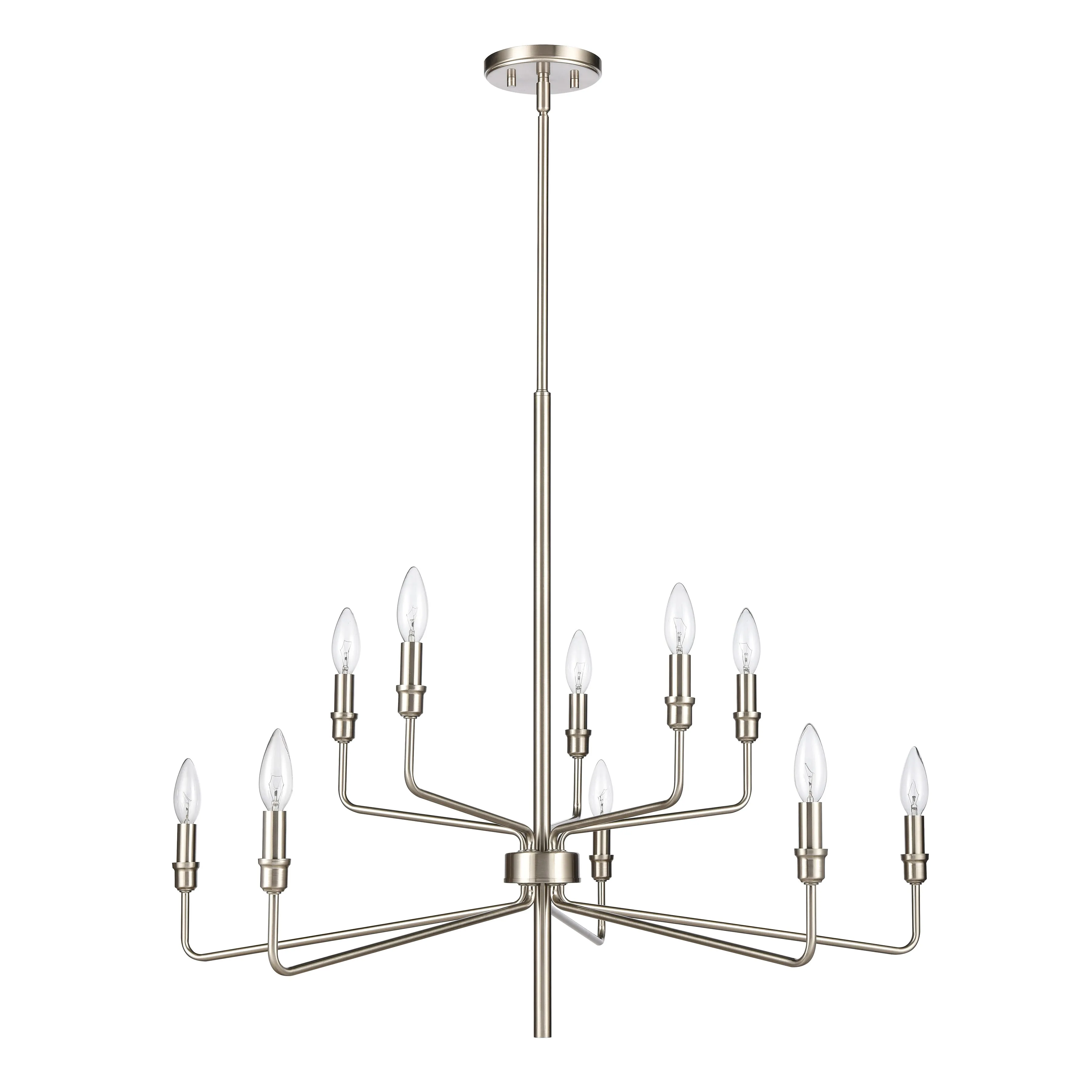 Saginaw 34'' Wide 10-Light Silver Chandelier