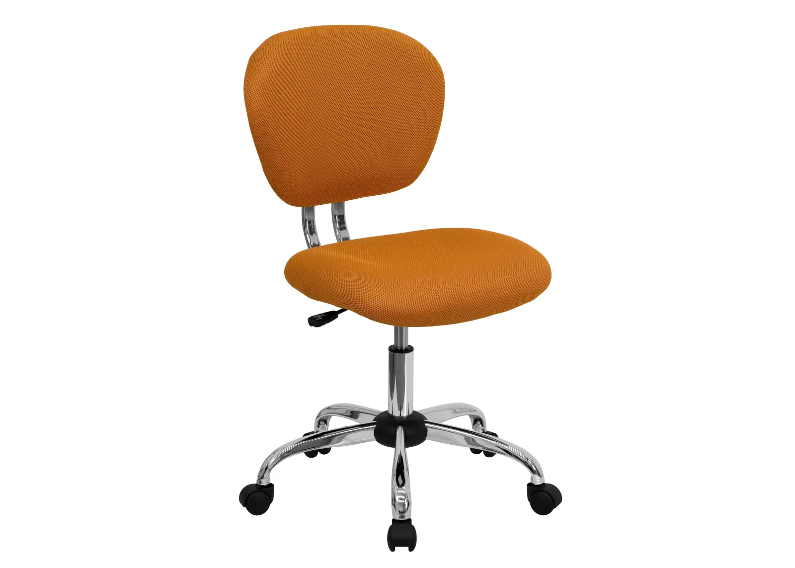 Beverly Mid-Back White Mesh Padded Swivel Task Office Chair with Chrome Base