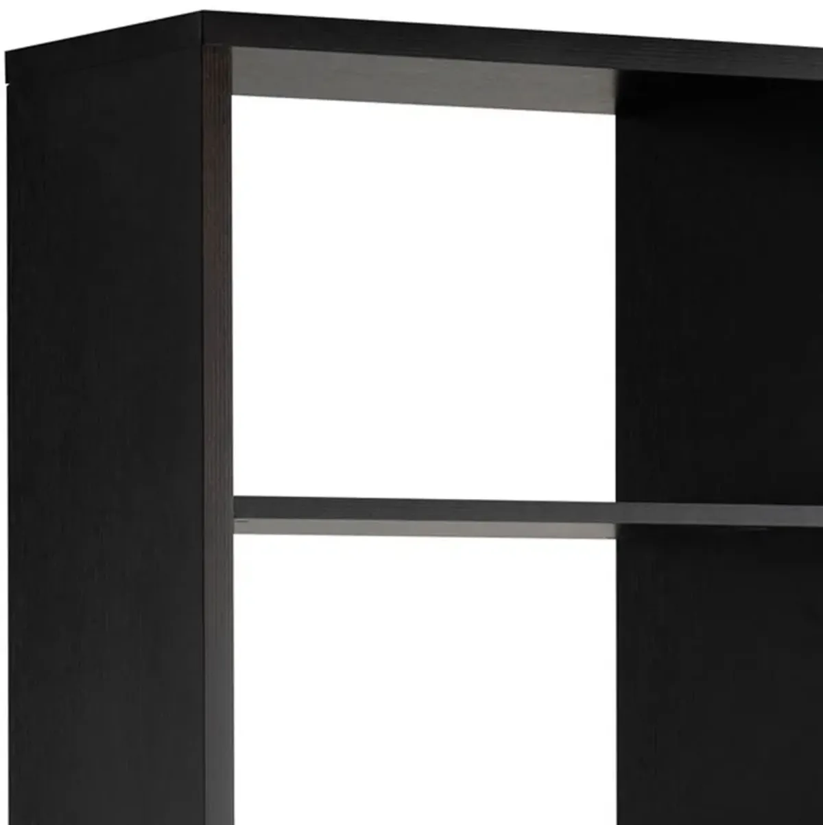 69 Inch Modern Display Cabinet with 7 Multilevel Shelves, 3 Doors, Black - Benzara