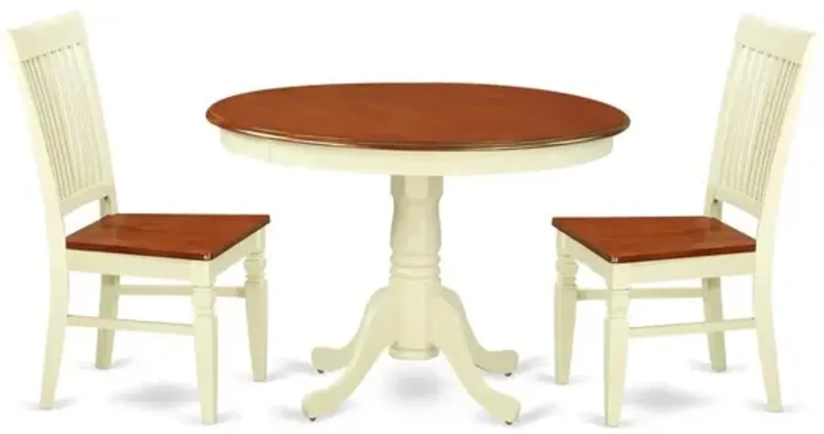 Dining Room Set Buttermilk & Cherry, HLWE3-BMK-W