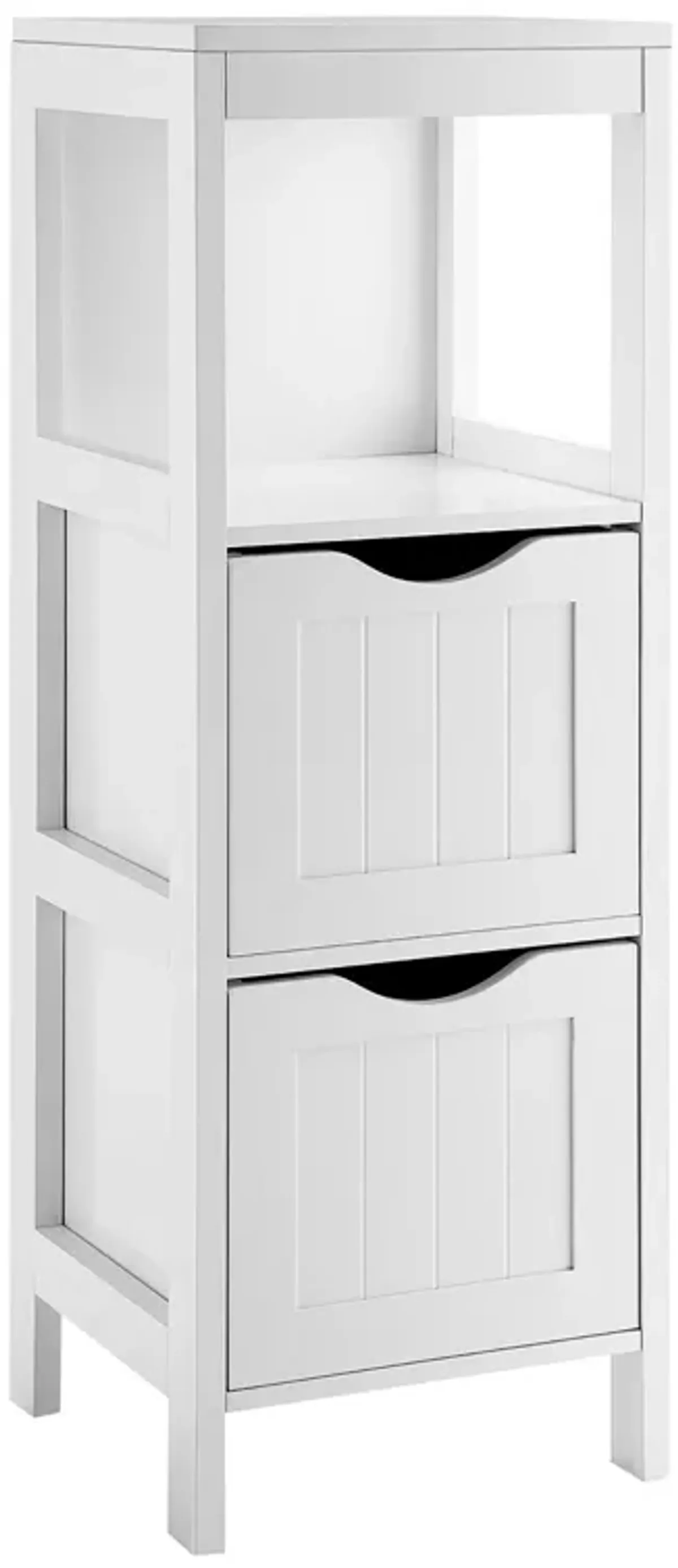 Costway Bathroom Floor Cabinet Freestanding Side Storage Organizer w/2 Removable Drawers