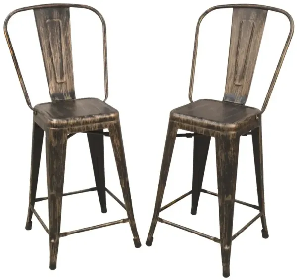 Carolina Living Adeline 24 Counter Stool - Set of 2 - Antique Copper