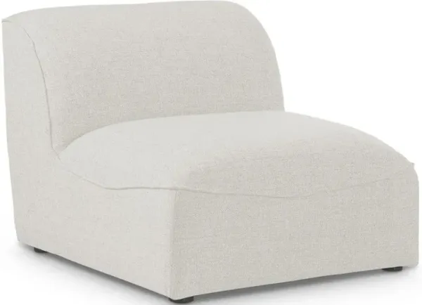 Meridian Furniture Miramar Cream Durable Linen Textured Armless