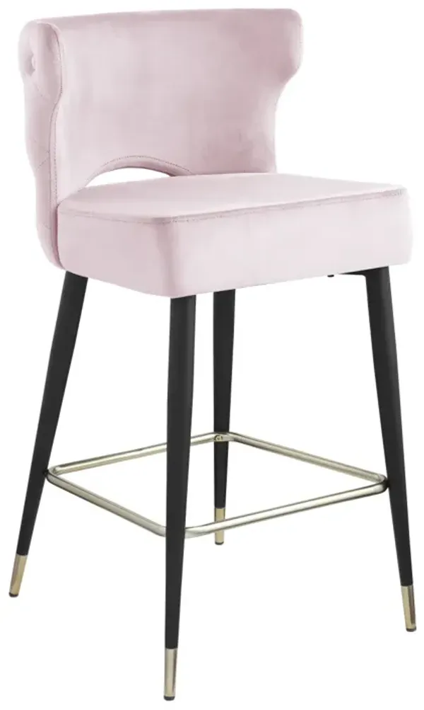 Contemporary Velvet Upholstered Counter Height Stool