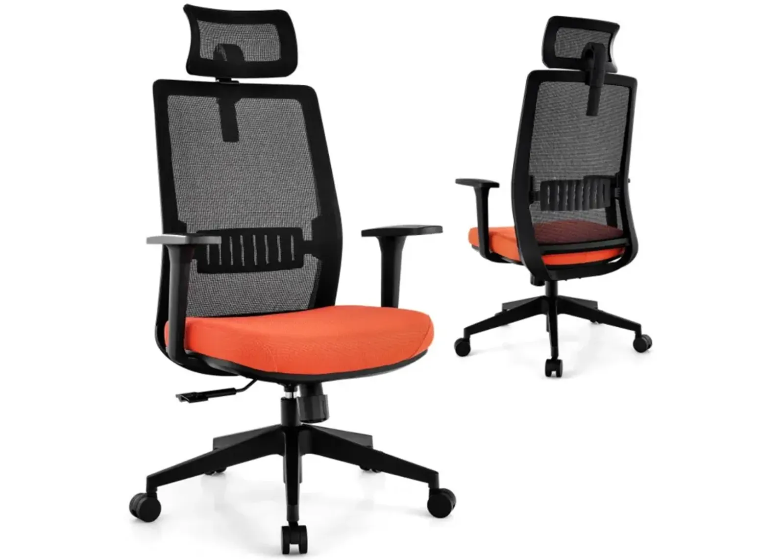 Hivvago Ergonomic Office Chair with Lumbar Support and Adjustable Headrest-Black