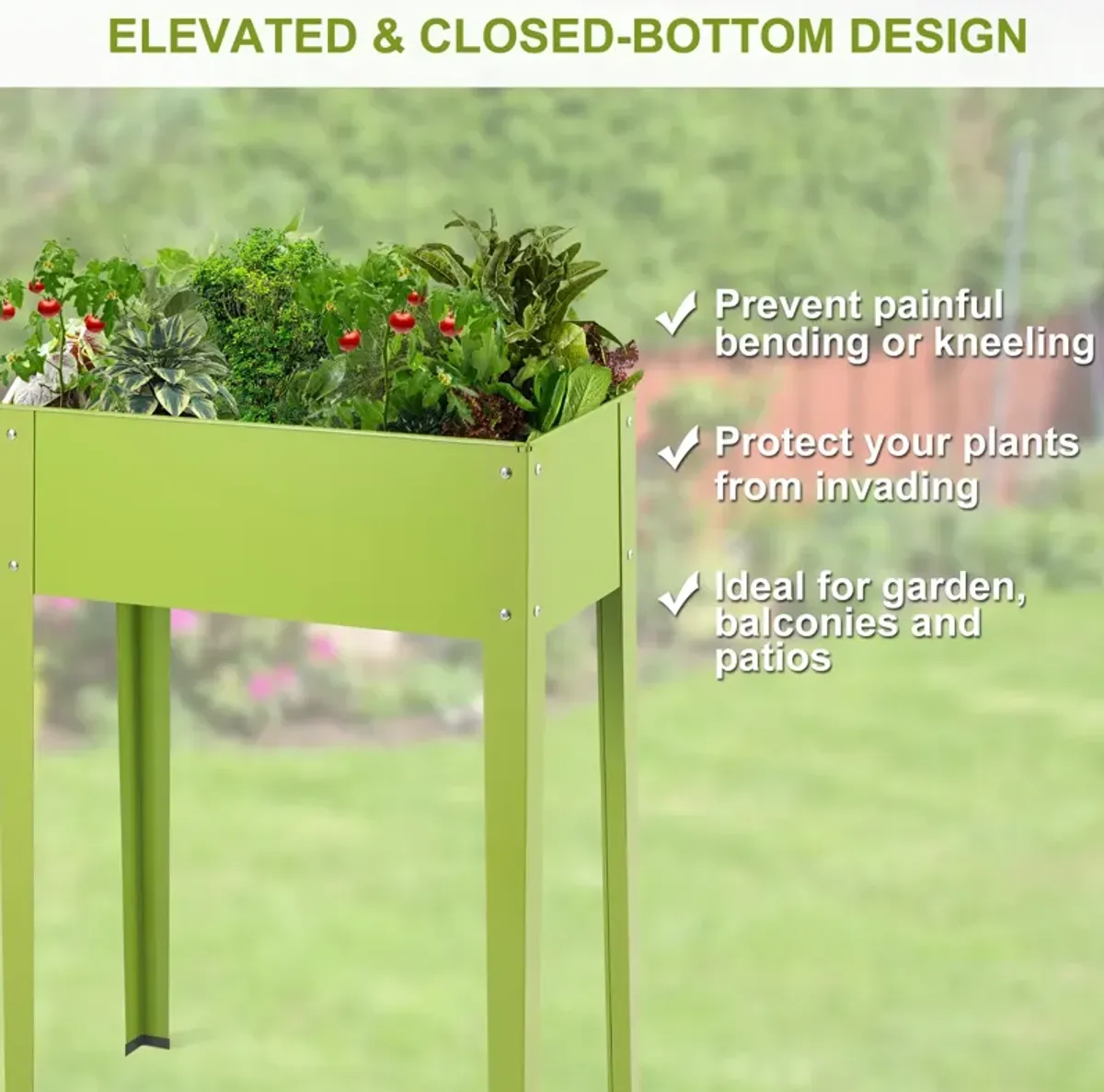 Outdoor Elevated Garden Plant Stand Flower Bed Box