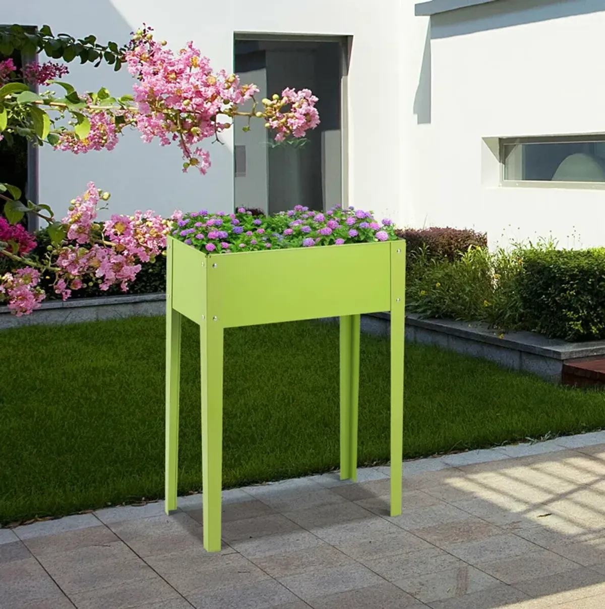 Outdoor Elevated Garden Plant Stand Flower Bed Box