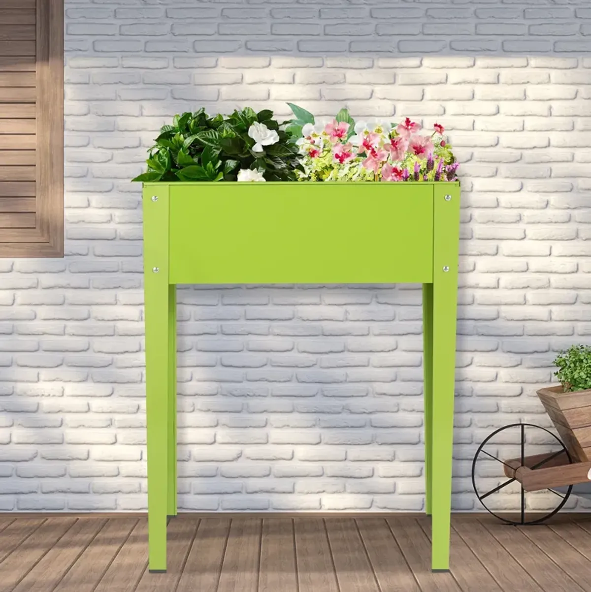 Outdoor Elevated Garden Plant Stand Flower Bed Box