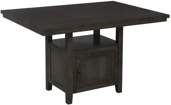 Best Quality Furniture Classic Storage Counter Height Dining Table with Cabinet in Rustic Wood Finish