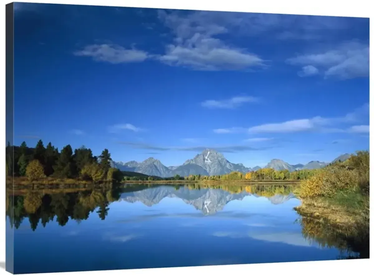 Mt Moran reflected in Oxbow Bend, Grand Teton National Park, Wyoming-Canvas Art-40x30