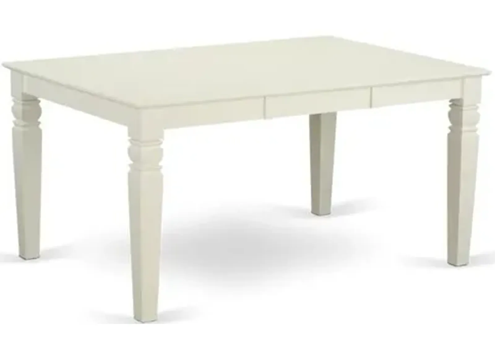 East West Furniture Weston  Rectangular  Dining  Table  with  18  in  butterfly  Leaf  in  Linen  White