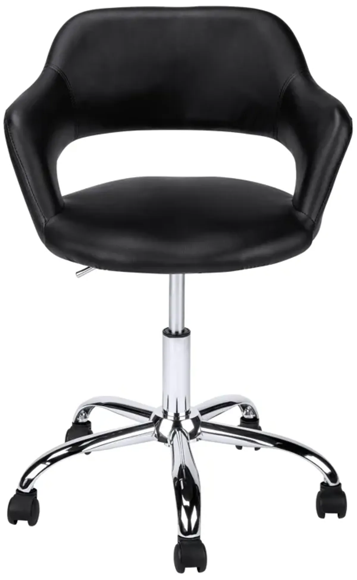 Monarch Specialties I 7298 Office Chair, Adjustable Height, Swivel, Ergonomic, Armrests, Computer Desk, Work, Metal, Pu Leather Look, Black, Chrome, Contemporary, Modern