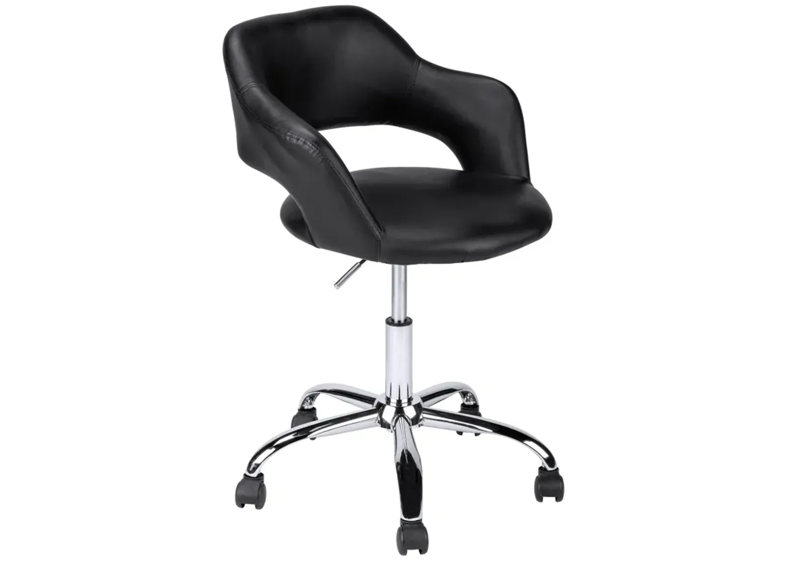 Monarch Specialties I 7298 Office Chair, Adjustable Height, Swivel, Ergonomic, Armrests, Computer Desk, Work, Metal, Pu Leather Look, Black, Chrome, Contemporary, Modern