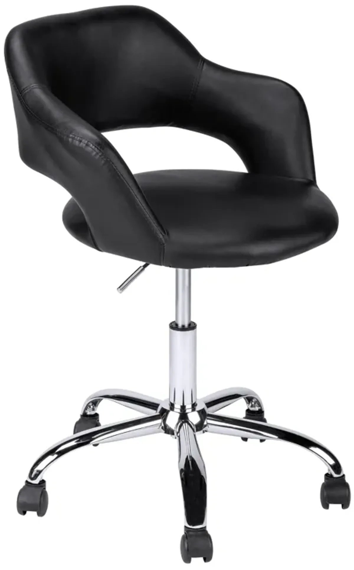 Monarch Specialties I 7298 Office Chair, Adjustable Height, Swivel, Ergonomic, Armrests, Computer Desk, Work, Metal, Pu Leather Look, Black, Chrome, Contemporary, Modern