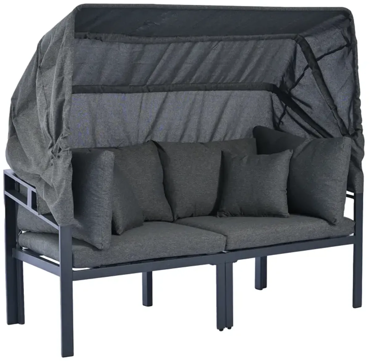 Merax Outdoor Patio Daybed with Retractable Canopy