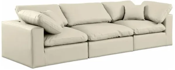Meridian Furniture Comfy Cream Vegan Leather Modular Sofa