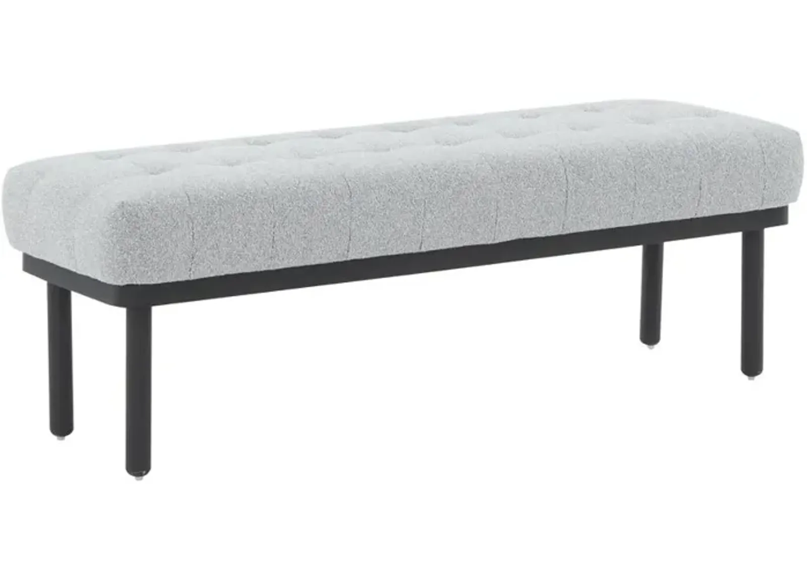 Belen Kox Graceful Boucle Midcentury Bench, Belen Kox