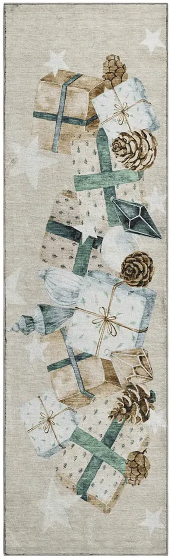 Merry & Bright MY27 Beige 2'3" x 7'6" Rug