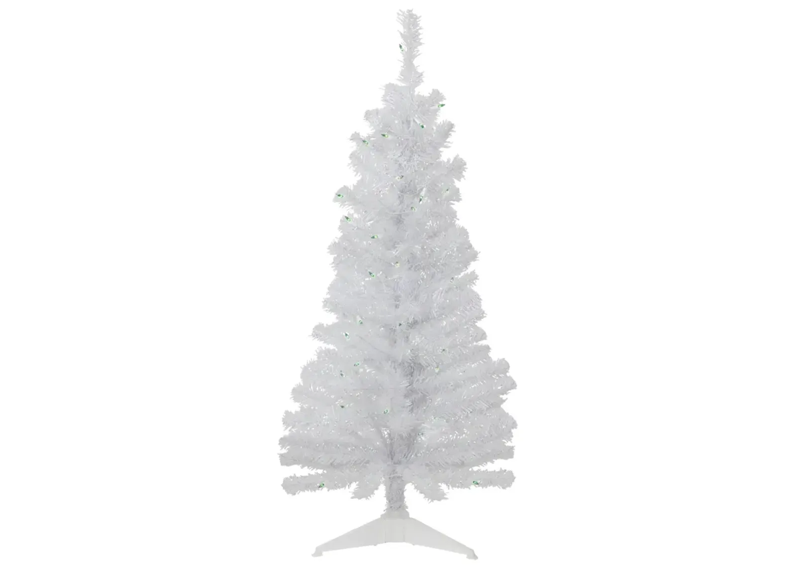 4' Pre-lit Rockport White Pine Artificial Christmas Tree  Green Lights