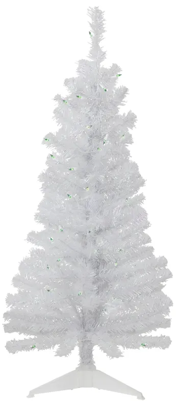 4' Pre-lit Rockport White Pine Artificial Christmas Tree  Green Lights