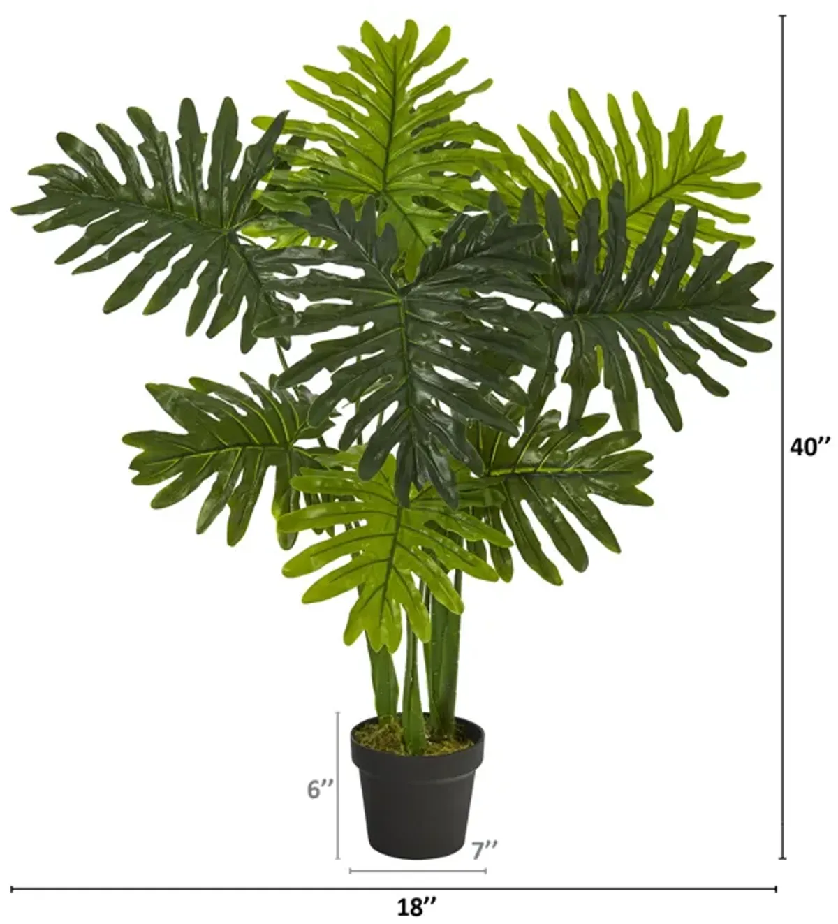 Hivvago 40" Philodendron Artificial Plant (Real Touch)