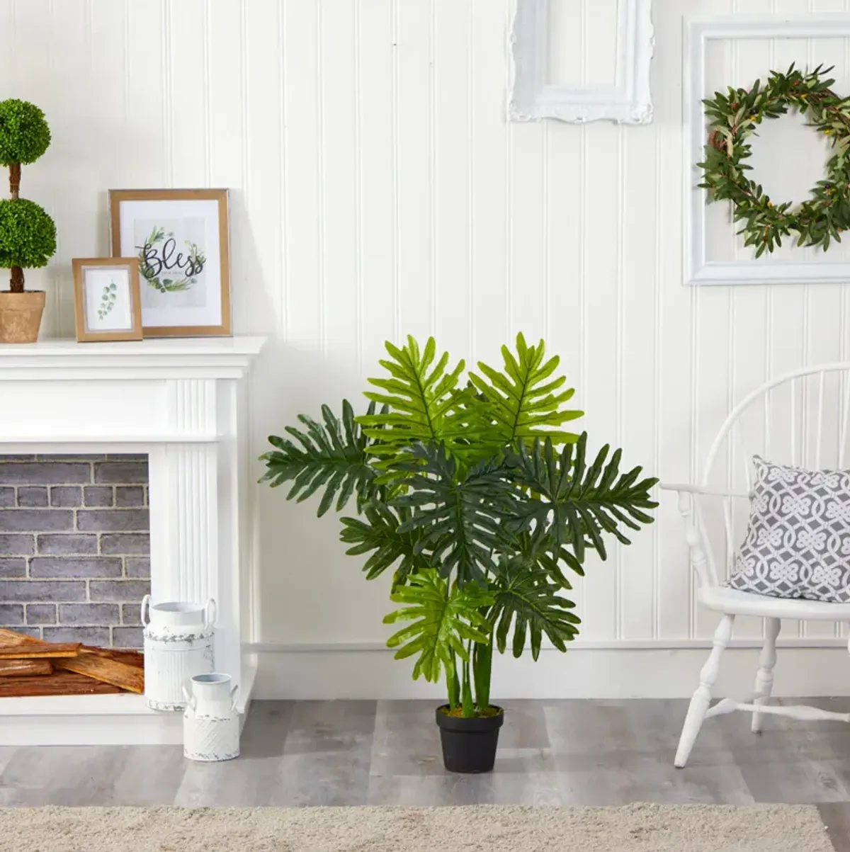 Hivvago 40" Philodendron Artificial Plant (Real Touch)