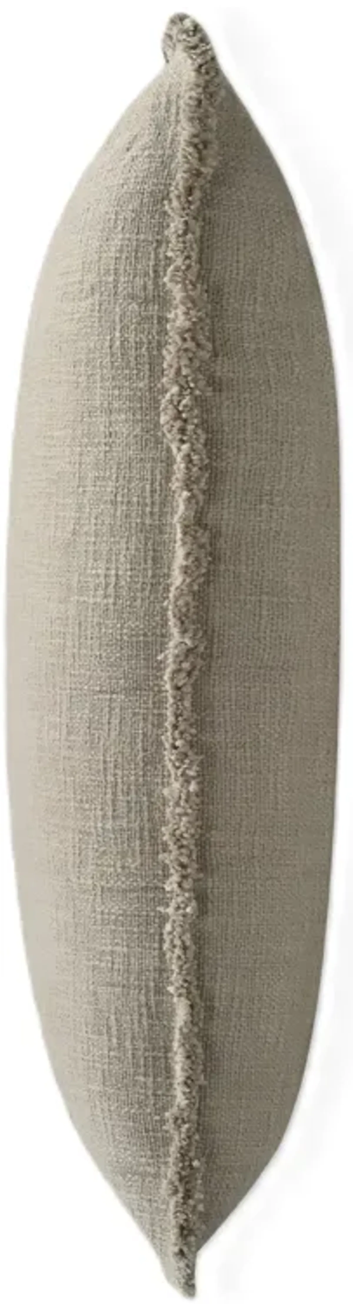 Organic Chic washed textured cotton solid lumbar pillow with frayed edges