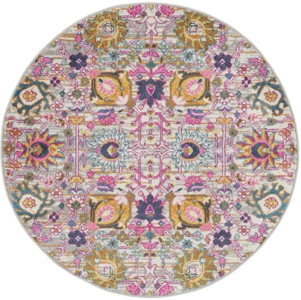 Passion PSN01 Silver 4' x Round Rug