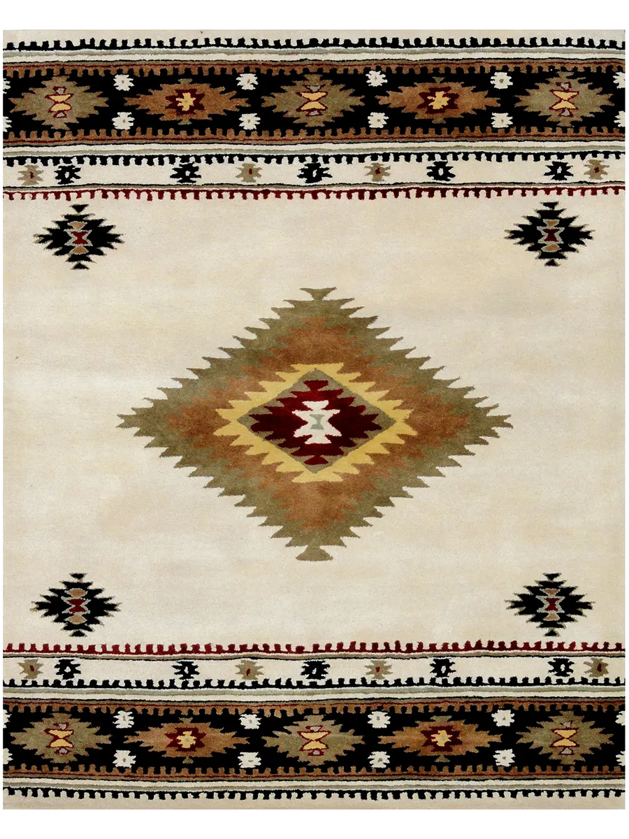 Santa Fe SANHLT488 Ivory 8" x 11" Rug