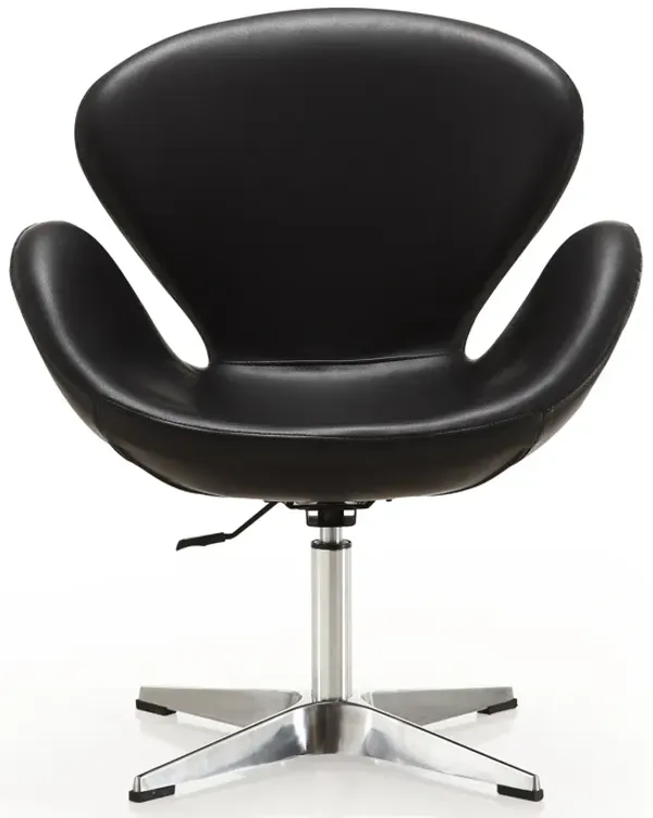 Raspberry Swivel Accent Chairs in Black (Set of 2)