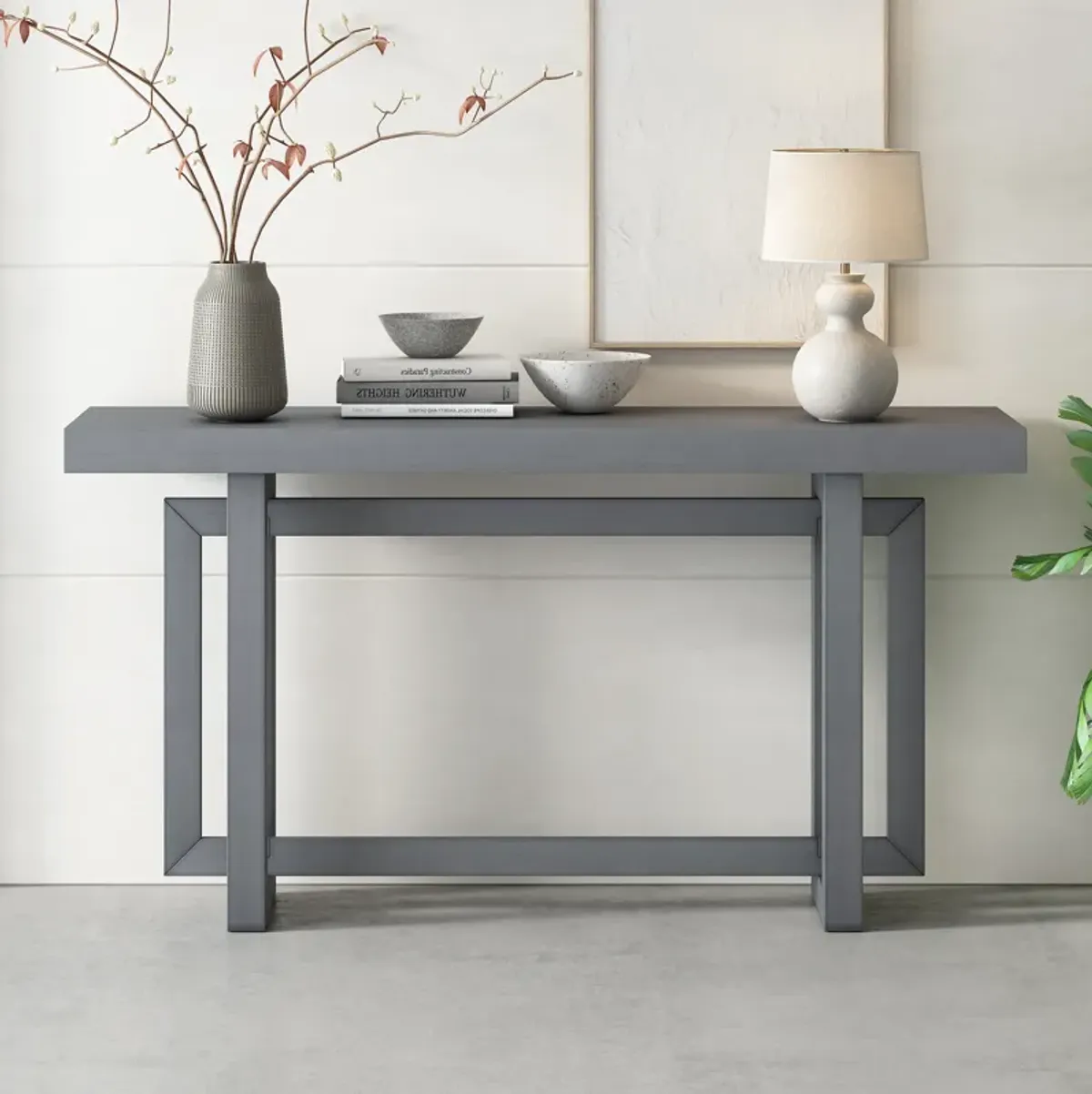 Merax Contemporary Console Table with Wood Top