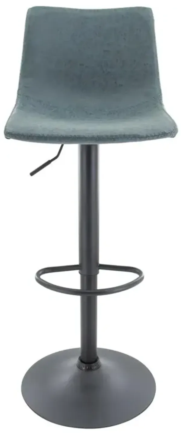 LeisureMod Tilbury Modern Adjustable Bar Stool With Footrest & 360-Degree Swivel